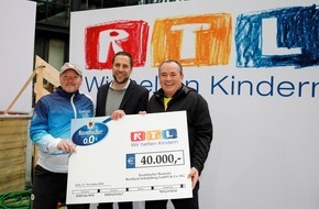 Krombacher Brauerei GmbH & Co.: Krombacher o,0% läuft für den guten Zweck und spendet 40.000 Euro für die "Stiftung RTL - Wir helfen Kindern e.V."