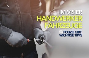 Polizeipräsidium Südhessen: POL-DA: Südhessen: Handwerker-Fahrzeuge im Visier Krimineller / Polizei sensibilisiert und gibt Präventionshinweise
