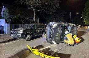 Polizei Mettmann: POL-ME: Betrunken und ohne F&uuml;hrerschein: Autofahrer verliert Kontrolle und verunfallt - 2604106