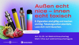 Deutsche Krebshilfe: Weltnichtrauchertag 2024: Lass dich nicht täuschen / Werbestrategien der Tabak- und E-Zigaretten-Industrie kritisch hinterfragen
