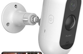 PEARL GmbH: 7links Akku-Outdoor-IP-Überwachungskamera IPC-675, Full HD, WLAN & App, IP65: Tag und Nacht das Zuhause überwachen