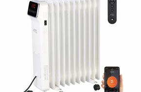 PEARL GmbH: Sichler Haushaltsgeräte WLAN-Ölradiator mit App und Fernbedienung, Timer, 11 Rippen, 2.500 Watt: Räume ohne eigene Heizung per WLAN und App auch aus der Ferne heizen