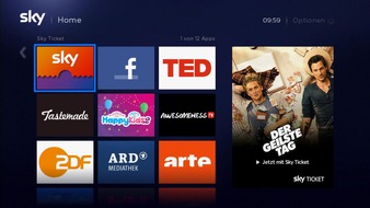Sky Deutschland: App-Ausbau auf der Sky TV Box: Ab sofort neue Entertainment-Apps verfügbar