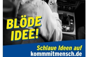 Präventionskampagne kommmitmensch: Ablenkung kann tödlich sein / Gesetzliche Unfallversicherung unterstützt Projekt EDWARD für mehr Sicherheit und Aufmerksamkeit im Straßenverkehr