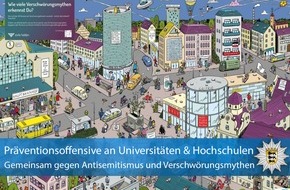 Landeskriminalamt Baden-Württemberg: LKA-BW: Gemeinsam gegen Antisemitismus und Verschwörungsmythen - das LKA BW startet Präventionsoffensive an allen Universitäten und Hochschulen im Land
