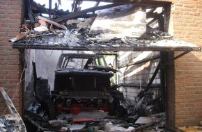 Polizei Düren: POL-DN: Explodierende Batterie setzte Garage in Brand