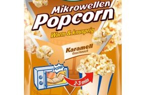 Intersnack Knabber-Gebäck GmbH & Co. KG: Chio Mikrowellen Popcorn Karamell-Geschmack - neue Sorte für das ultimative Kino-Feeling zu Hause (BILD)