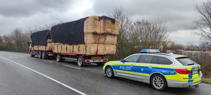 Polizeipräsidium Osthessen: POL-OH: Kontrolle eins auffälligen Strohtransporter (Lichtbild als Anlage)