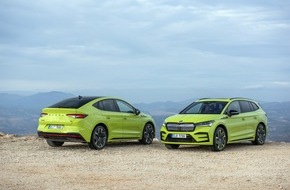 Skoda Auto Deutschland GmbH: Škoda Enyaq Coupé RS iV und Škoda Enyaq RS iV erzielen Top-Ergebnisse bei ADAC-Autotest