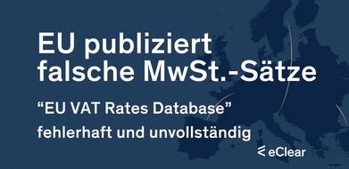 eClear AG: EU-Kommission publiziert falsche MwSt.-Sätze