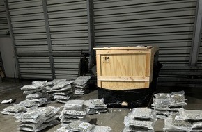 Zollfahndungsamt Essen: ZOLL-E: Erfolgreicher Schlag gegen organisierte Bet&auml;ubungsmittelkriminalit&auml;t / 1,5 Tonnen Marihuana sichergestellt / 1 Person in Haft