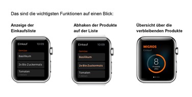 Migros-Genossenschafts-Bund: Die Migros bringt die Einkaufsliste ans Handgelenk