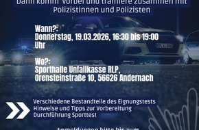 Polizeidirektion Koblenz: POL-PDKO: Bewerbertraining der Polizei Andernach