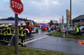 Freiwillige Feuerwehr der Gemeinde Sonsbeck: FW Sonsbeck: Verkehrsunfall mit zwei verletzten Personen