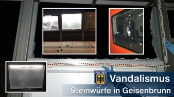 Bundespolizeidirektion München: Bundespolizeidirektion München: Steinwürfe in Geisenbrunn gegen Schaukästen und S-Bahn und anderes