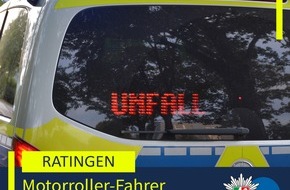 Polizei Mettmann: POL-ME: Schwerer Verkehrsunfall: Motorrollerfahrer lebensgef&auml;hrlich verletzt - 2603100