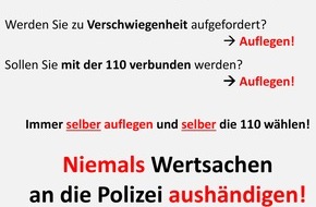 Polizei Mettmann: POL-ME: Auftakt der Aktionswoche gegen "falsche Polizeibeamte" in Velbert - Einladung für Medienvertreter - Velbert - 1904155