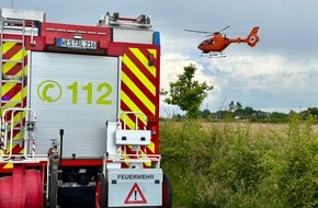 Freiwillige Feuerwehr Alpen: FW Alpen: Zwei Einsätze für die Feuerwehr Alpen - Rettungshubschrauber im Einsatz