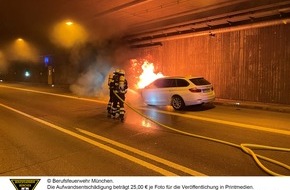 Feuerwehr München: FW-M: BMW brennt im Allacher Tunnel (A99)