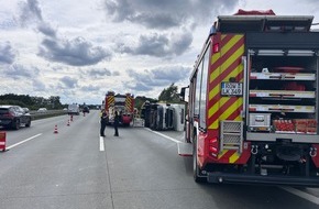 Kreisfeuerwehr Rotenburg (Wümme): FW-ROW: Verkehrsunfall mit Wohnmobil auf der BAB 1 - Eine Person durch Feuerwehr gerettet