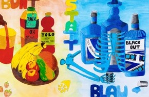 DAK-Gesundheit: Kunst gegen Komasaufen: Schülerin aus Marktredwitz gewinnt Kategorie "jüngere Künstler" bei DAK-Plakatwettbewerb "bunt statt blau"