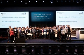 Gründerwettbewerb - Digitale Innovationen: Preisverleihung auf den Tagen der digitalen Technologien in Berlin: Gewinner des "Gründerwettbewerb - Digitale Innovationen" ausgezeichnet