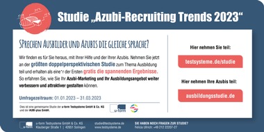 u-form Testsysteme GmbH & Co KG: Azubi-Recruiting Trends 2023 / Deutschlands größte doppelperspektivische Studie zur dualen Ausbildung ist wieder am Start