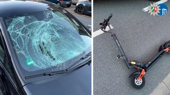 Polizeipr&auml;sidium Oberhausen: POL-OB: 15-j&auml;hriger E-Scooter-Fahrer nach Kollision durch die Luft geschleudert - schwer verletzt