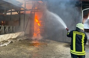 Freiwillige Feuerwehr Eigeltingen: FW Eigeltingen: Feuerwehr Eigeltingen unterstützt beim Brand in Orsingen