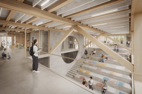 Neu zugelassenes Verbinder-System erm&ouml;glicht kreislauff&auml;hige HBV-Decken &ndash; Schulbau in Aalen