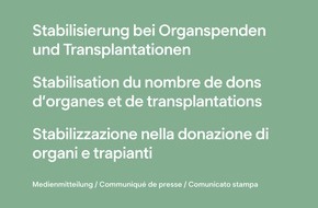 Swisstransplant: Stabilisierung bei Organspenden und Transplantationen