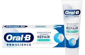 Oral-B: Stiftung Warentest testet Zahncremes: Oral-B Pro-Science Zahnfleisch & -schmelz Repair Extra Frisch erhält Spitzennote SEHR GUT(1,5)