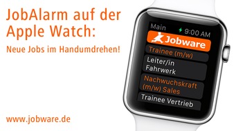 Jobware GmbH: JobAlarm auf der Apple Watch / Jobware entwickelt als erster Stellenmarkt in Deutschland eine Smartwatch-App