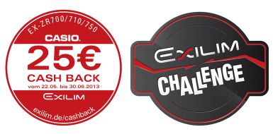 CASIO Europe GmbH: Im Sommer gibt's Cash Back und Urlaubsgeld! / Mitmachen, 25 Euro Cash Back erhalten und bei der Exilim Challenge 3 x 2.000 Euro gewinnen (BILD)