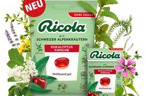 Ricola Group AG: Jetzt neu: Ricola erfrischt mit der neuen Sorte "Eukalyptus Kirsche" jedes Bonbonregal!