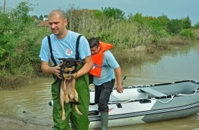 VIER PFOTEN - Stiftung für Tierschutz: VIER PFOTEN auf Einladung der bulgarischen Behörden im Hochwasser-Hilfseinsatz / Kooperation mit Rotem Kreuz und Militär: Rettung von Nutz- und Heimtieren in stark betroffener Stadt Mizia (BILD)