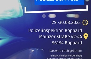 Polizeidirektion Koblenz: POL-PDKO: Schnuppertage Polizei Boppard im August
