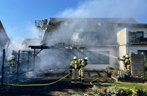 Feuerwehr Xanten: FW Xanten: Starke Rauchentwicklung durch Gebäudebrand - eine Person verletzt