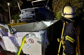 Feuerwehr Flotwedel: FW Flotwedel: Werkstatt in Vollbrand - Übergreifen auf Wohnhaus verhindert