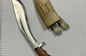 Bundespolizeidirektion Sankt Augustin: BPOL NRW: Bundespolizei stellt Khukuri-Messer sicher