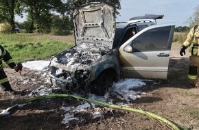 Polizeiinspektion Delmenhorst / Oldenburg - Land / Wesermarsch: POL-DEL: Landkreis Oldenburg: Fahrzeugbrand in Hatten