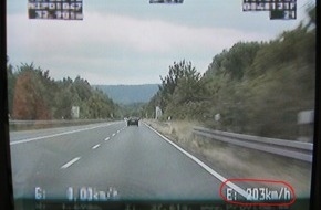 Polizeiinspektion Hameln-Pyrmont/Holzminden: POL-HM: Autofahrer mit 203 km/h unterwegs - beim Überholen Sperrfläche benutzt