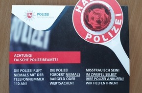 Polizeiinspektion Oldenburg-Stadt / Ammerland: POL-OL: +++ Falsche Polizeibeamte setzen 83-jährige Oldenburgerin unter Druck +++