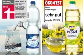 NORMA: STIFTUNG WARENTEST und ÖKO-TEST zeichnen Mineralwasser und Rapsöl der NORMA-Marken SURF und FRISAN mit "sehr gut" aus / Testmagazine bestätigen Discounter-Bestleistungen in der August-Ausgabe