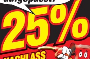 KiK Textilien und Non-Food GmbH: Nochmal fett sparen vor der Wahl? Dann schnell zu KiK! / Gegen Vorlage des letzten Tankbeleges erhalten Sie 25% Nachlass auf Ihren gesamten Einkauf!