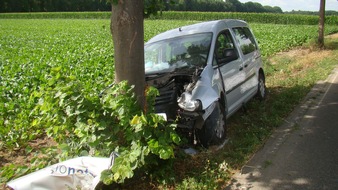 Polizei Düren: POL-DN: Pkw prallt gegen Baum