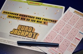 Eurojackpot: Fünf deutsche Tipper teilen sich den Jackpot / Weitere Millionäre in der zweiten Gewinnklasse