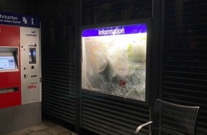 Bundespolizeidirektion München: Bundespolizeidirektion München: Vandalismus am S-Bahn Haltepunkt / Unbekannte zerstören Schaukästen