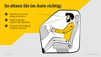 ADAC: Bequem einsteigen - richtig sitzen / ADAC Liste mit Sitzhöhen von vielen aktuellen Autos / Mit der richtigen Sitzposition Gefahren und Schmerzen vermeiden