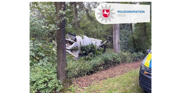 Polizeiinspektion Celle: POL-CE: Alleinbeteiligter Verkehrsunfall mit Betonfahrmischer auf B191